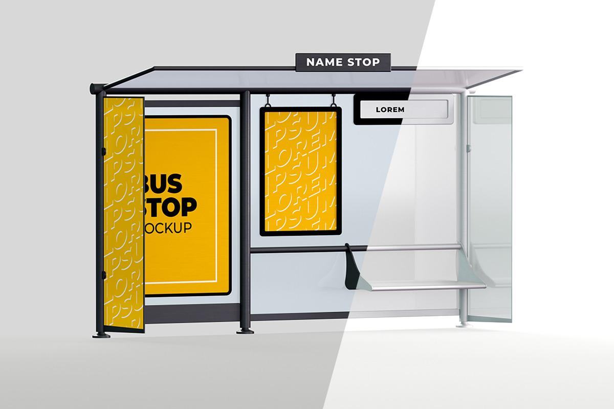 Bus Stop Mockup Set, a Print Template by McLittle Stock (Photo 3 of 3)