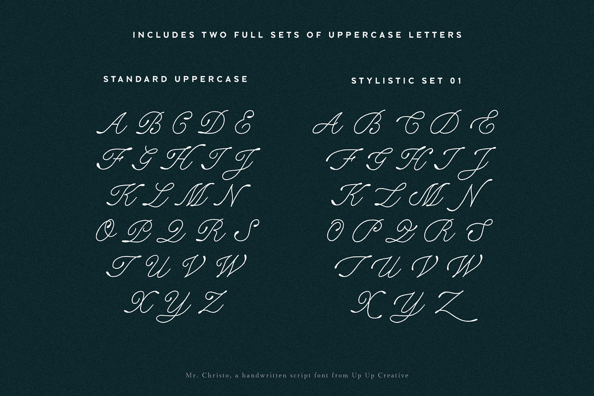 Mr Christo Calligraphy Script Font, a Script Font by Up Up Creative (Photo 7 of 16)