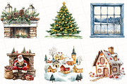Christmas Scene Clipart, an Illustration by OK Design (Thumbnail 4 of 5)