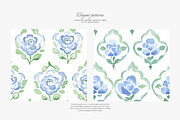 watercolor patterns floral toile, a Pattern Graphic by Patishop Art (Thumbnail 7 of 9)
