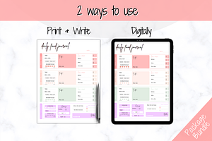 Daily Food Diary Journal - Printable