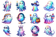 Cute Halloween Ghost Holographic, an Illustration by Daily.Designs (Thumbnail 2 of 6)