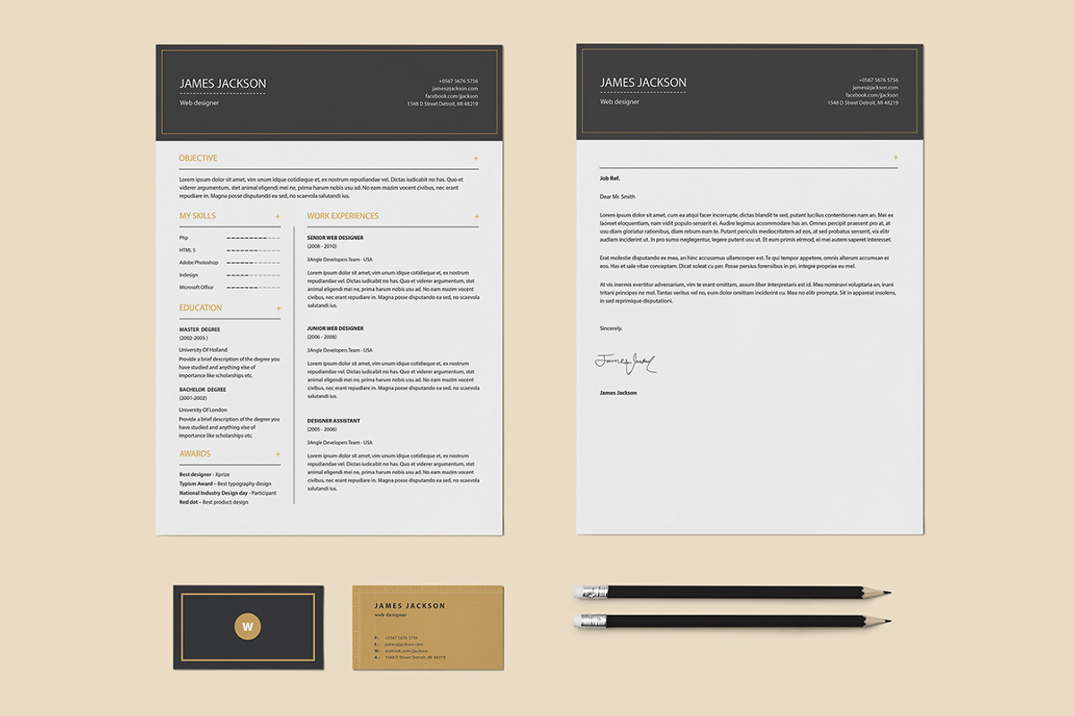 Resume/CV - Classic Gold, a Resume Template by 3Angle (Photo 2 of 5)