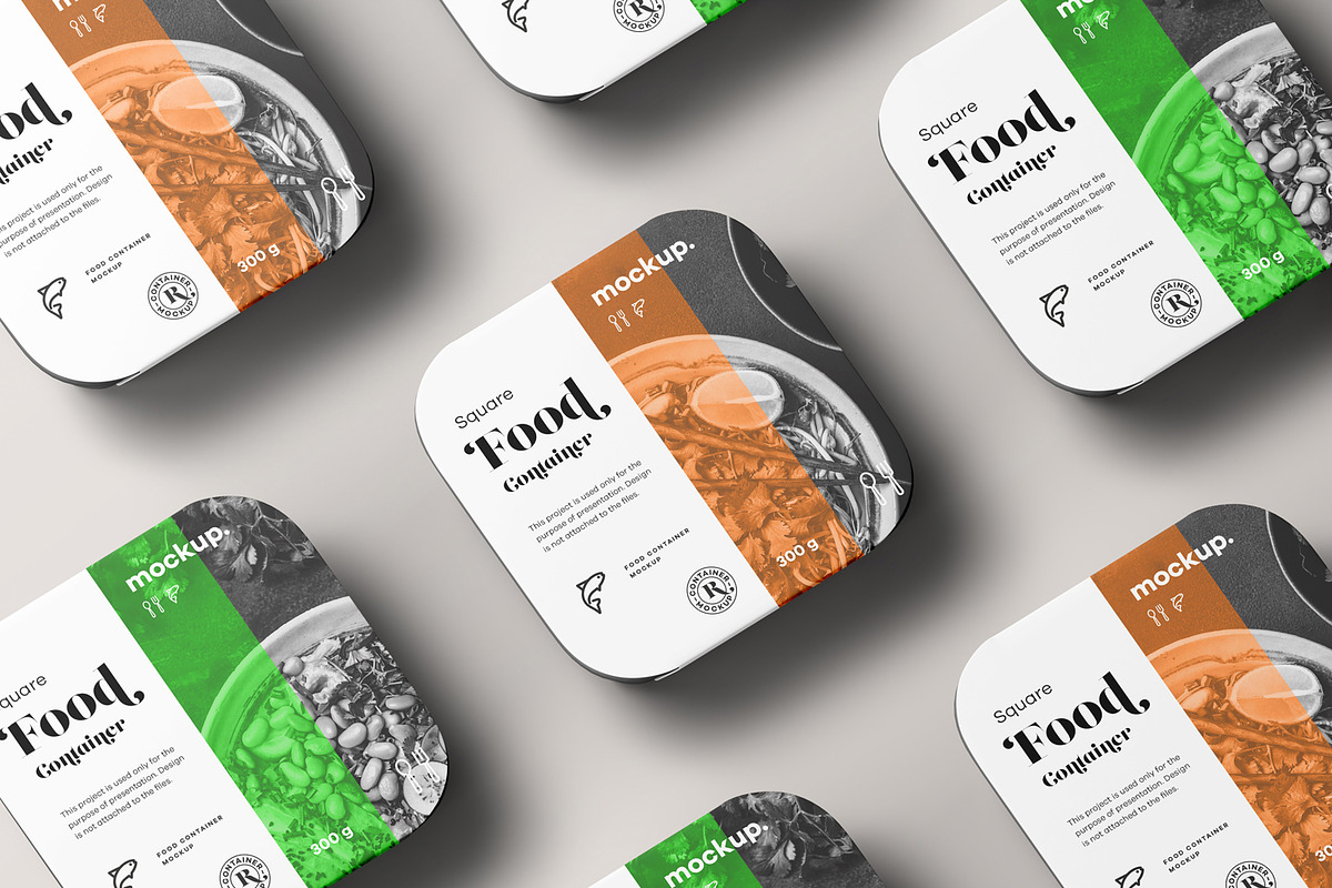 Square Food Container Mock-up, a Cups & Container Mockup by Yogurt86 (Photo 12 of 13)