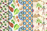 Watercolor Happy Passover patterns, a Pattern Graphic by DollyPotterson (Thumbnail 2 of 5)