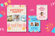 Kids Birthday Party Invitations, a Templates & Theme by TemplateCastleStore (Thumbnail 2 of 9)