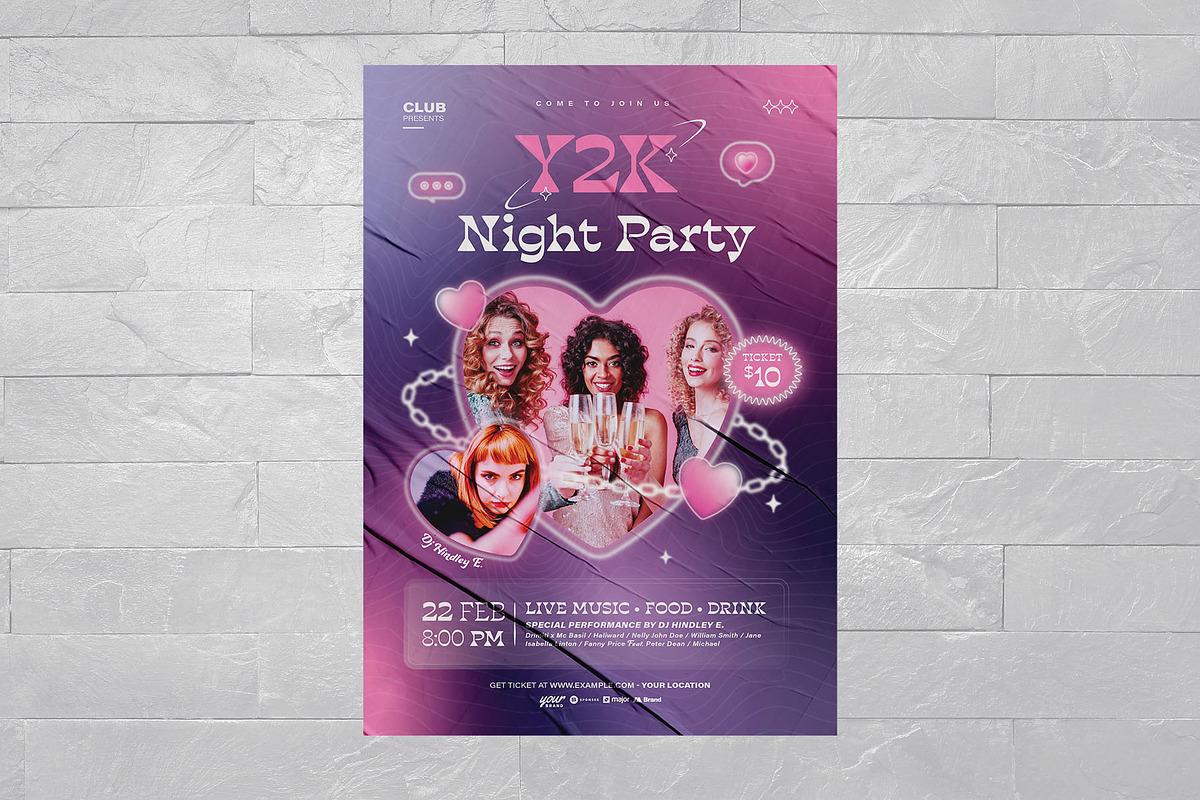 Y2K Party Flyer Template, a Flyer Template by BrandPacks (Photo 2 of 3)