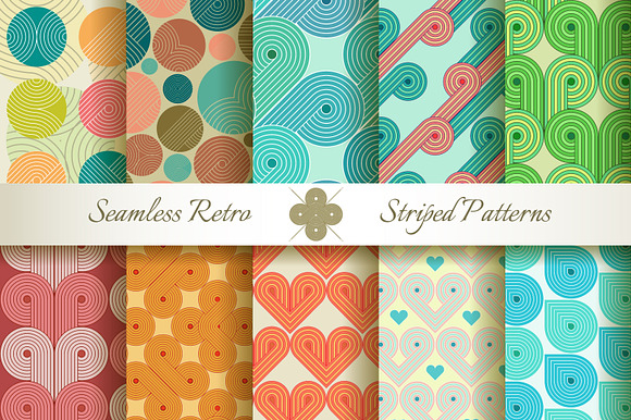 20 Retro Striped Seamless Patterns