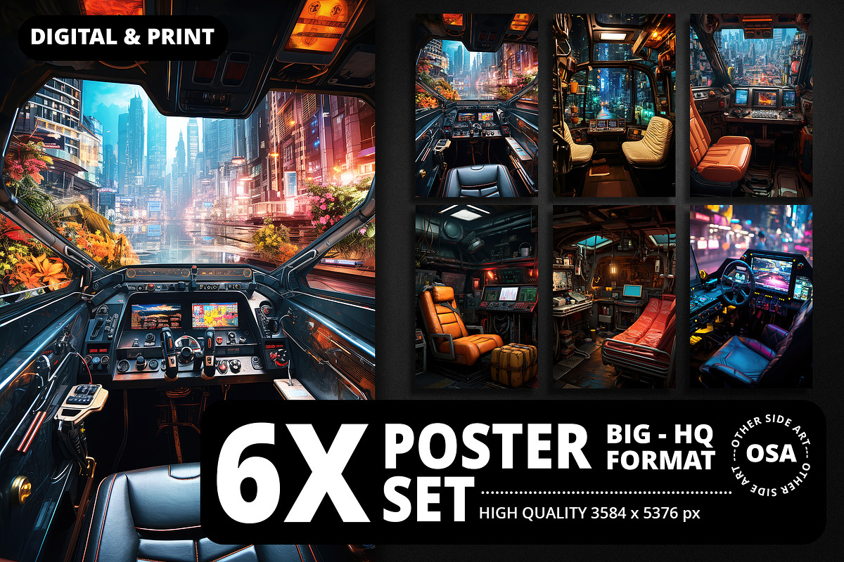 Cyberpunk Vehicle Interior Poster, a Background Graphic by Other Side Art (Photo 1 of 5)