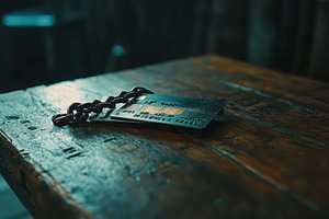 Metal keychain with an identificatio, a Photo by Tanuart