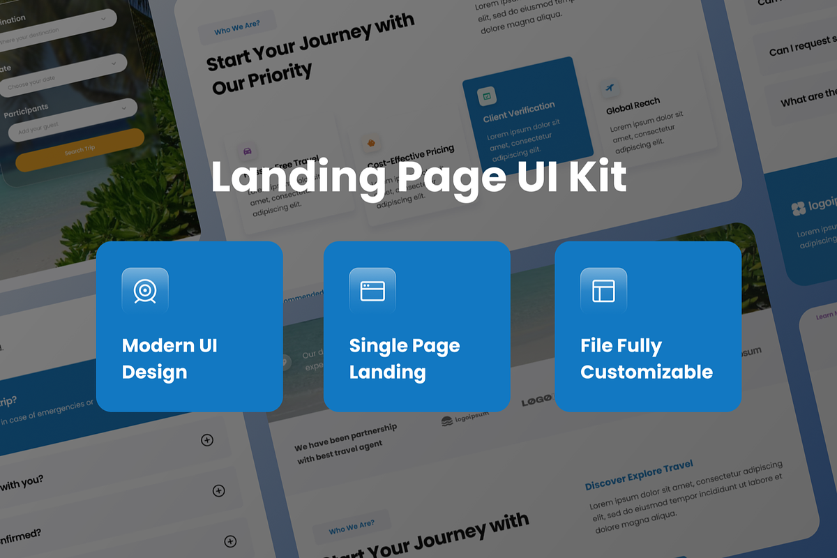 Travel Agent Landing Page, a Landing Page Template by SquidPixey (Photo 3 of 5)