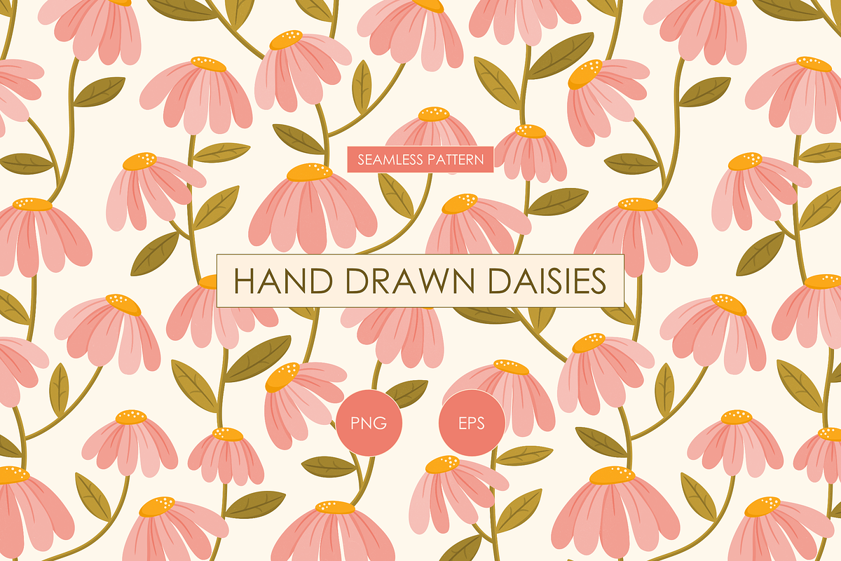 Climbing Daisies Seamless Pattern, a Pattern Graphic by HonestiesPrintS (Photo 1 of 3)