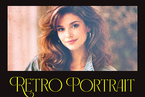 Halftone Retro Portrait Photo Effect, a Brushes & More by studiogstock