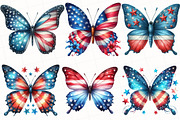 4th Of July Butterfly Clipart, an Illustration by OK Design (Thumbnail 3 of 5)