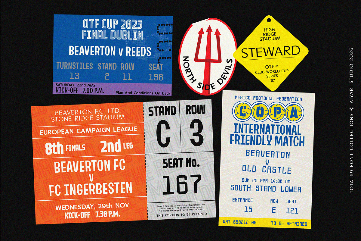 Total 69 — Football Font Collection, a Sans Serif Font by Aiyari (Photo 10 of 20)