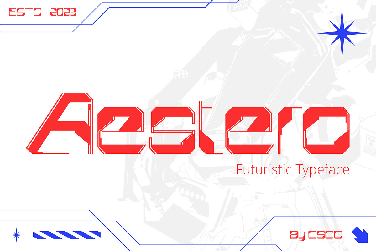 Aestero - Futuristic Typeface, a Sans Serif Font by Craft Supply Co. (Photo 1 of 8)