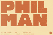 Philman; 4 Styles Vintage Fonts, a Sans Serif Font by Eko Bimantara (Thumbnail 1 of 12)