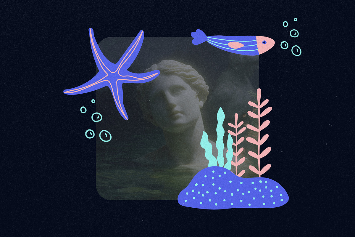 Underwater Fishes & Shells Elements, an Object Graphic by Parisa-Artstudio (Photo 4 of 5)