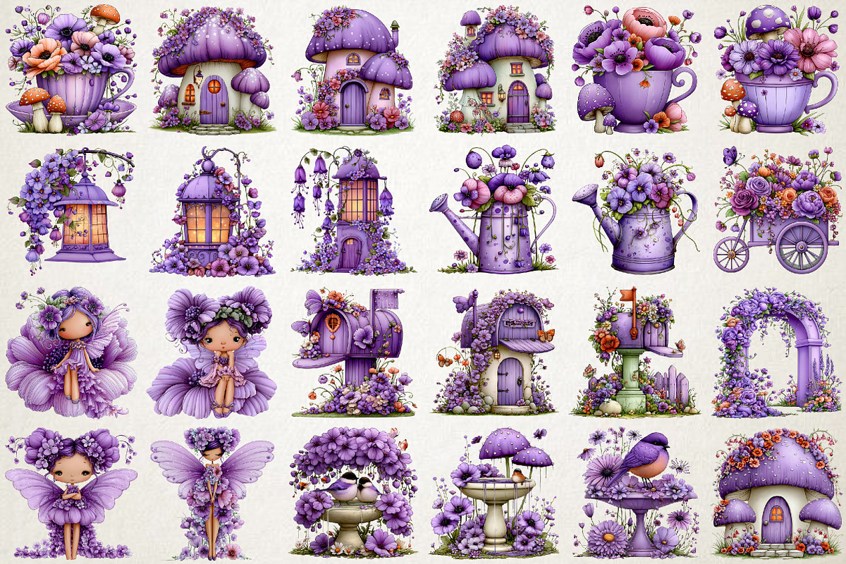 Whimsical Fairy Garden PNG Clipart, a Seasonal Illustration by RobertsArt (Photo 4 of 5)