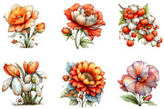 Whimsical Spring Flower Clipart, an Illustration by CreationArt (Thumbnail 5 of 7)