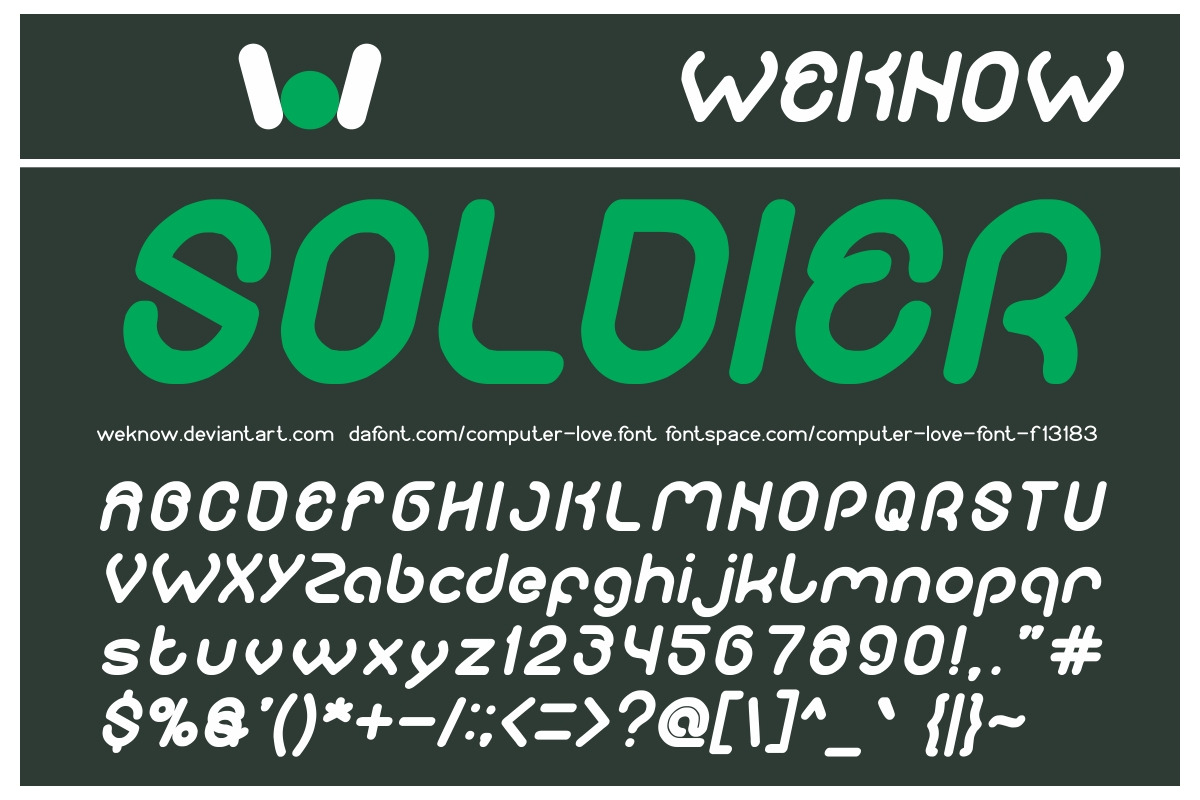 computer love font preview 2