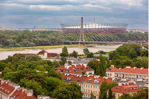National Stadium and Vistula River, an Architecture Photo by kavalenkava