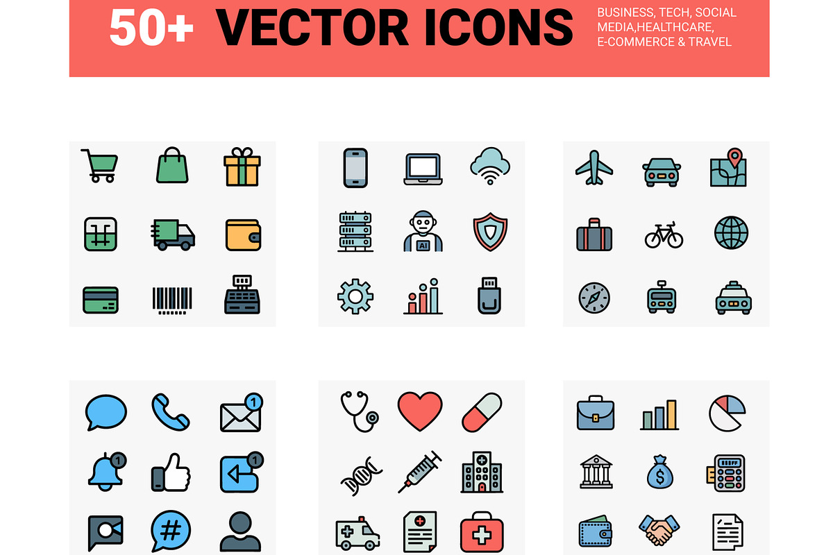 50+ Technology & Social Media Vector
