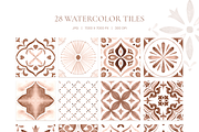 Azulejos in Mocha tones. Watercolor, a Decorative Illustration by Liliia Polos Illustration (Thumbnail 3 of 10)