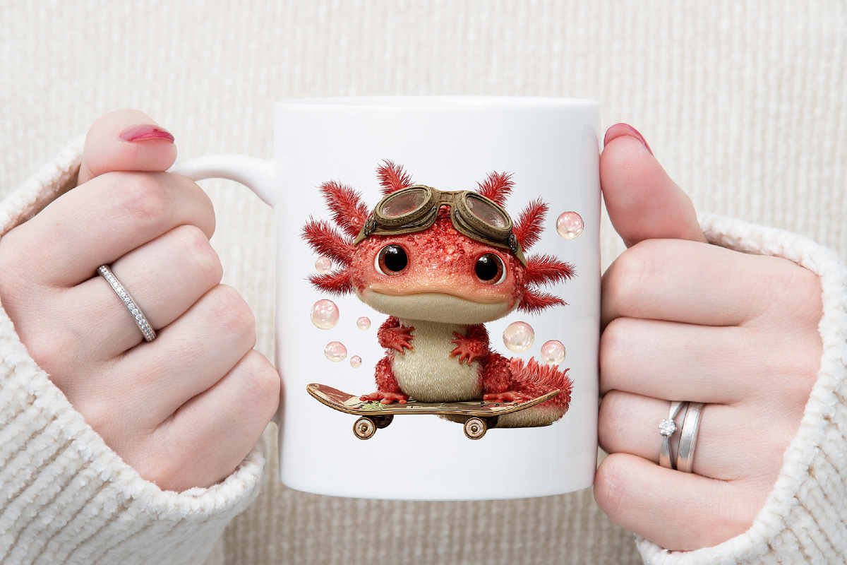 Watercolor Cute Axolotl Clipart Bund, an Illustration by Sublimation Artist (Photo 5 of 6)