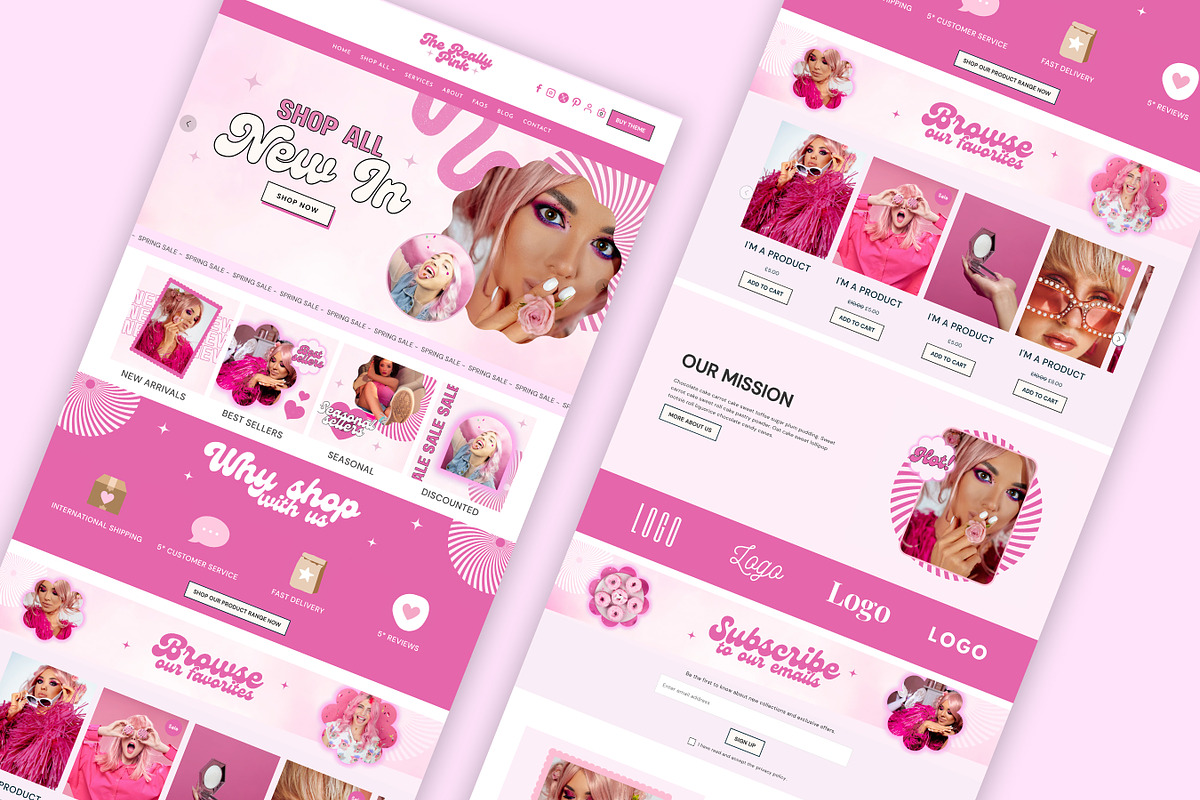 Bright Pink Shopify Theme Store, a Shopify Template by Template Twist Shop (Photo 2 of 8)