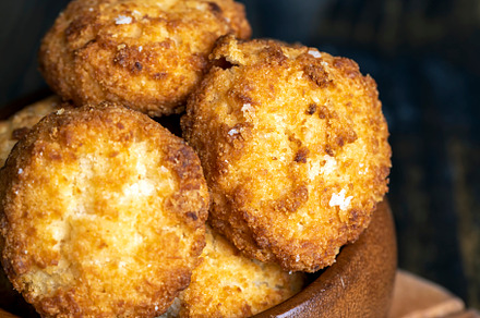 Delicious cookies with coconut on the table, a Food & Drink Photo by MyPhotos