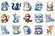 Baby Blue Woodland Animals Clipart, an Illustration by Rose Art (Thumbnail 2 of 7)