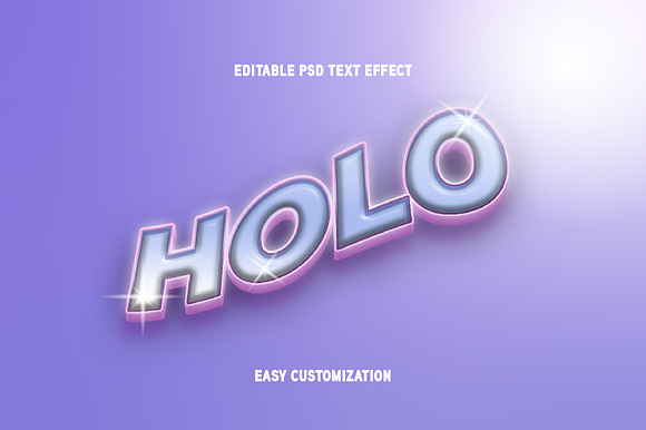 Glow 3D Holographic Text Effect preview 3