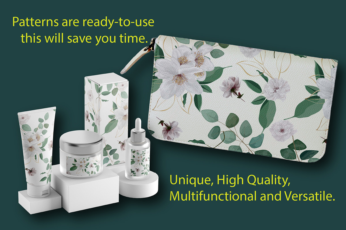 Fragrant white flowers, a Pattern Graphic by Digital illustration shop (Photo 5 of 6)