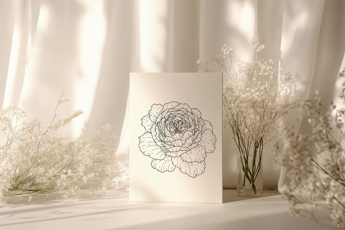 Garden Flowers Bundle Line Art SVG, a Decorative Illustration by Dervik Art Store (Photo 7 of 10)