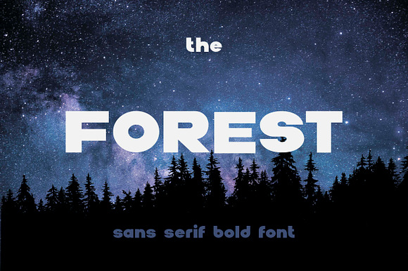 The Forest. Sans serif bold otf font preview 5