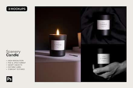 Scenery Candle - 3 Mockups