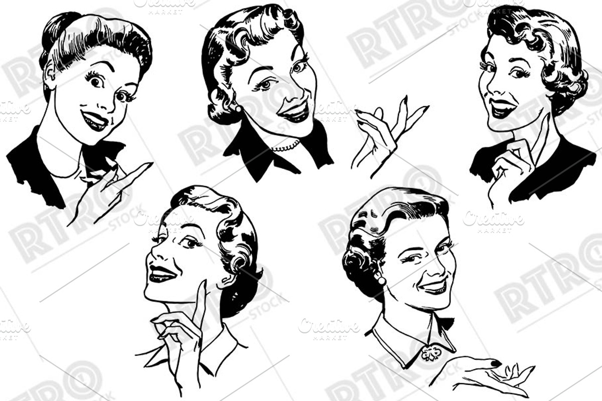 RTRO Women Pointing 2, an Illustration by RTRO Stock (Photo 5 of 5)