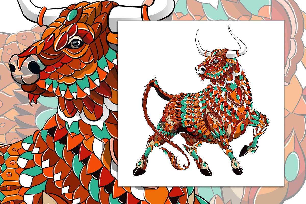 Ethnic Collection: Bull, an Animal Illustration by ArtoJoy (Photo 2 of 4)