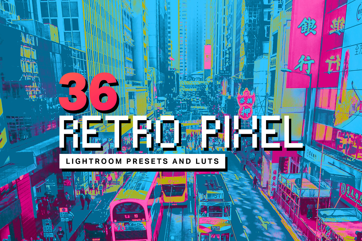 36 Retro Pixel Lightroom Presets, a Preset Add-On by SparkleStock