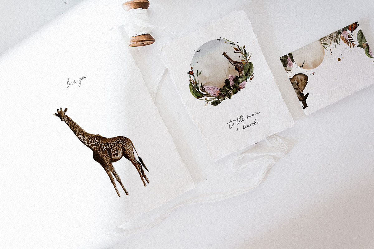 African Safari Watercolor Collection, an Animal Illustration by Creativeqube Design (Photo 5 of 16)