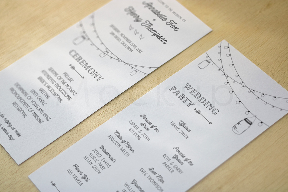 Moody 4x9 Program/Menu Card Mockup, a Print Template by ILLONA GRAPHICS (Photo 3 of 5)