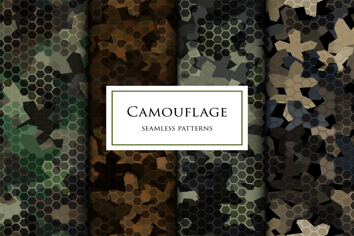 Hexagonal snakeskin futuristic camo, a Pattern Graphic by ArchonDigitalShop (Photo 5 of 8)