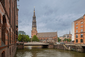Hamburg, Germany, September 13, 2026 — View along a canal towa, an Architecture Photo by Imaginarium