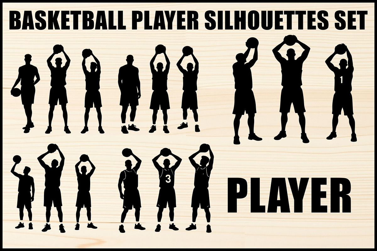 Basketball Player Silhouettes Pack, an Object Graphic by jahid234