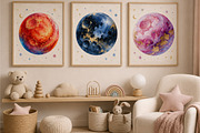 Watercolor Space Planets - 60 PNG, a Texture Illustration by InkyQueenArt (Thumbnail 5 of 8)