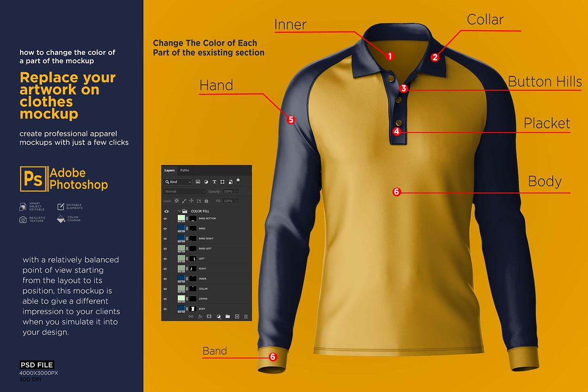 Polo T-Shirt Raglan Mockup, a Hoody Mockup by Nanggroe Scripting (Photo 3 of 7)