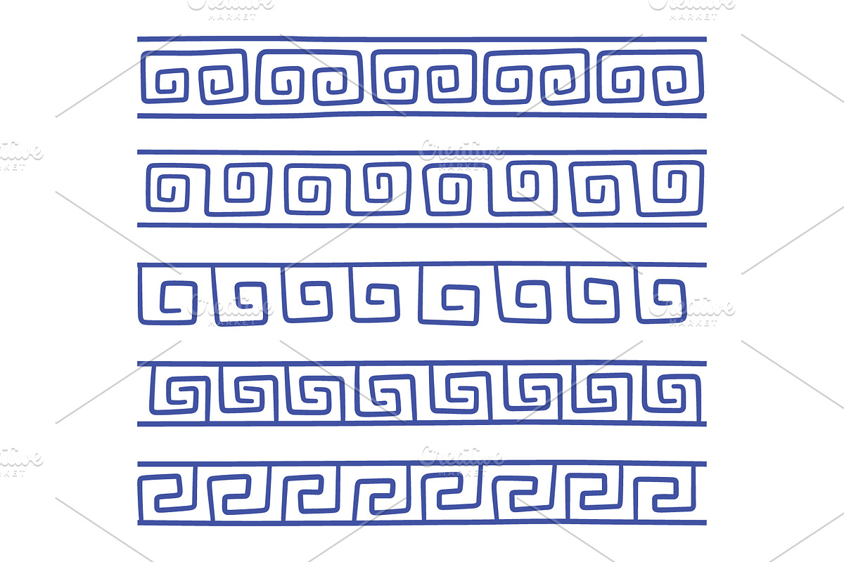 Greek or Rome doodle seamless border, an Object Graphic by Elena Pimukova (Photo 2 of 3)