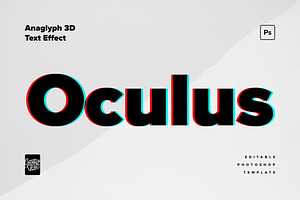 Anaglyph 3D Text Effect Mockup