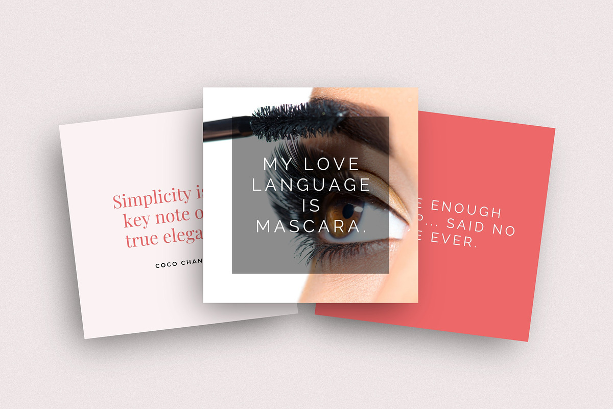 Makeup Beauty Quote Templates Canva, a Social Media Template by DeeBeeDesign (Photo 2 of 9)